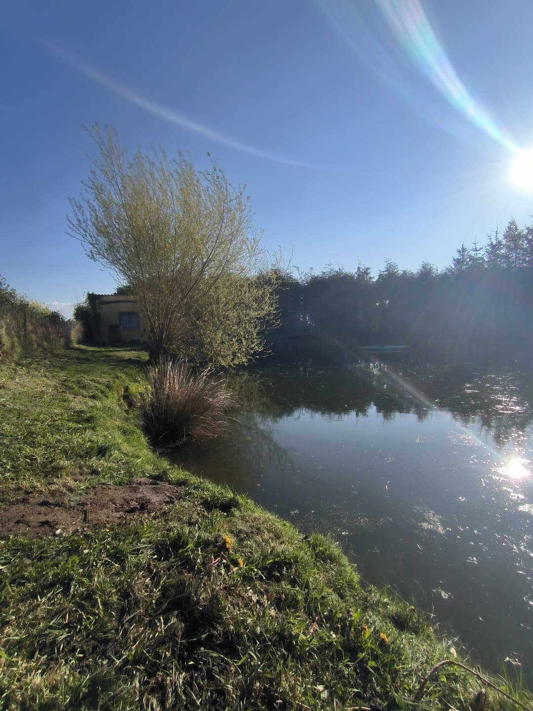 Etang de pêche clos avec petit air de jeux