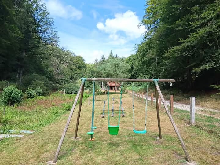 Chalet au cœur du parc régional des Vosges avec étang 