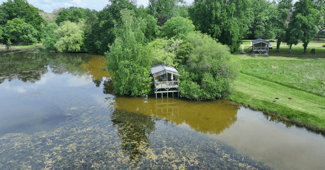 Cabanes sur pilotis avec vue imprenable sur l’étang