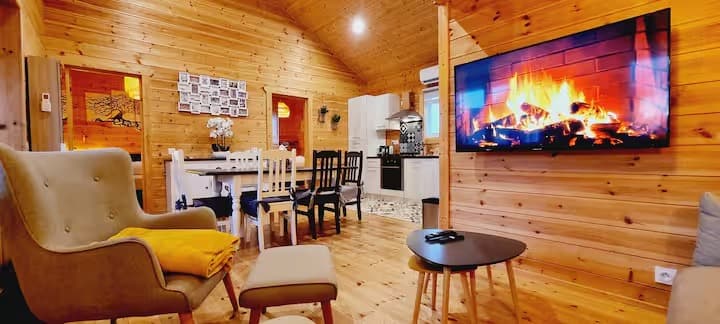 Chalet familial au bord d’un étang 