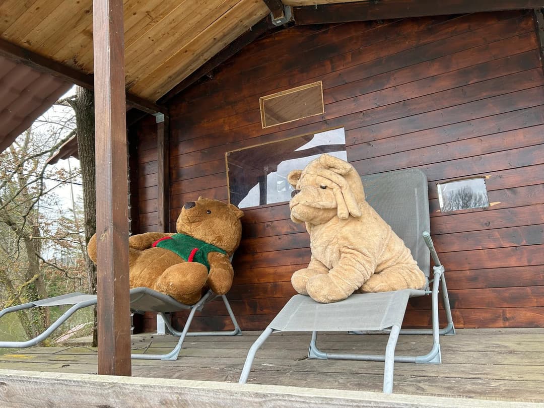 Cabane au bord d’un lac privé 