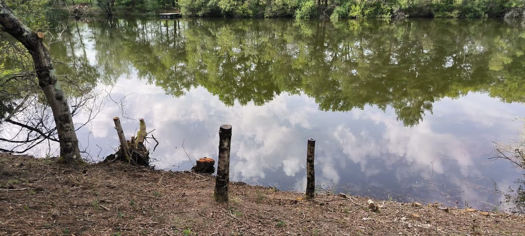 privatisation du petit étang de 2ha un endroit rêvé pour pêcher et camper 