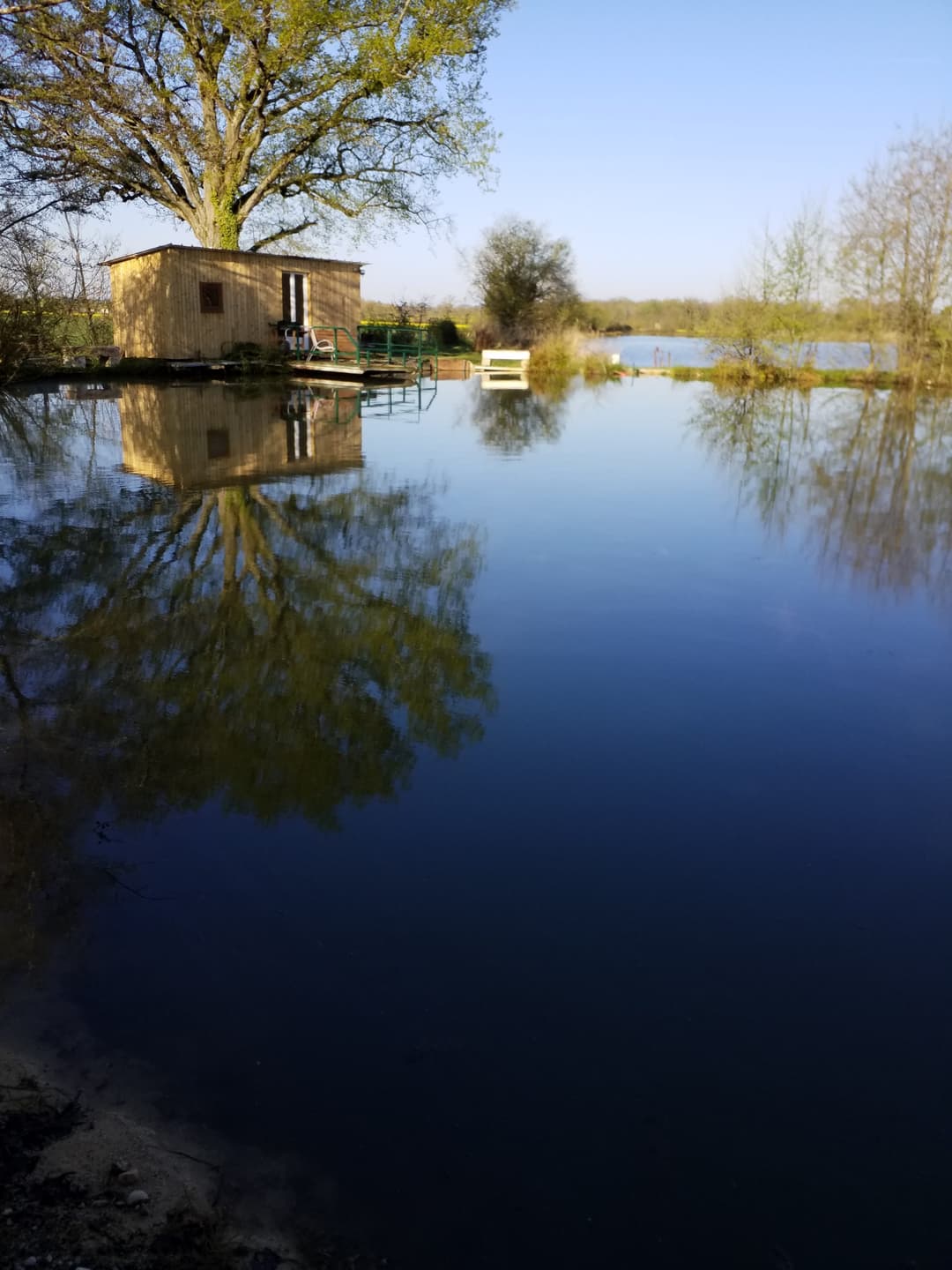 Cabane insolite avec plan d’eau au cœur de la Dombes 