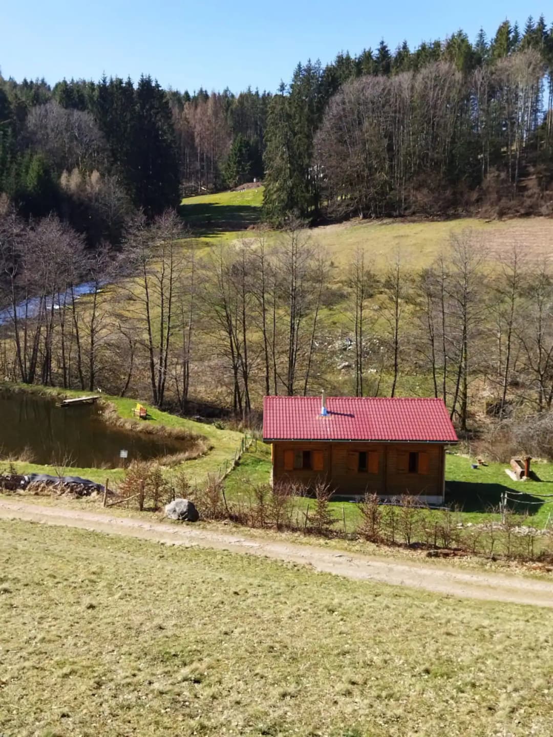 Chalet et étang près de Gérardmer 