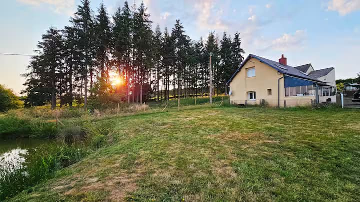 Gîte avec étang de pêche privé - étang des soays