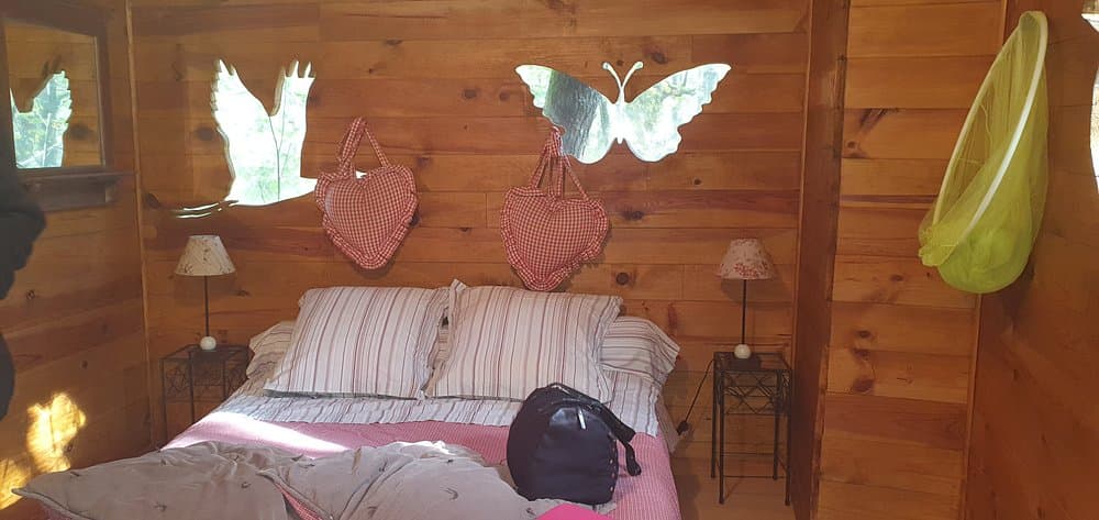Cabane avec accès à une piscine et son étang privé de 1ha