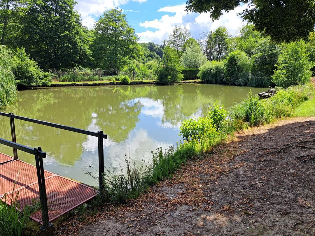 Location étang en Haute-Saône avec maison, eau et électricité et son étang de 1ha