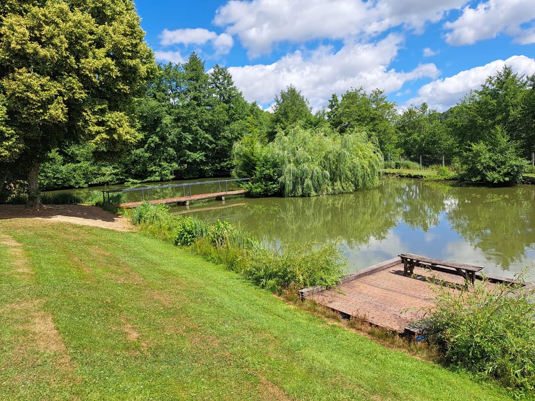 Location étang en Haute-Saône avec maison, eau et électricité et son étang de 1ha