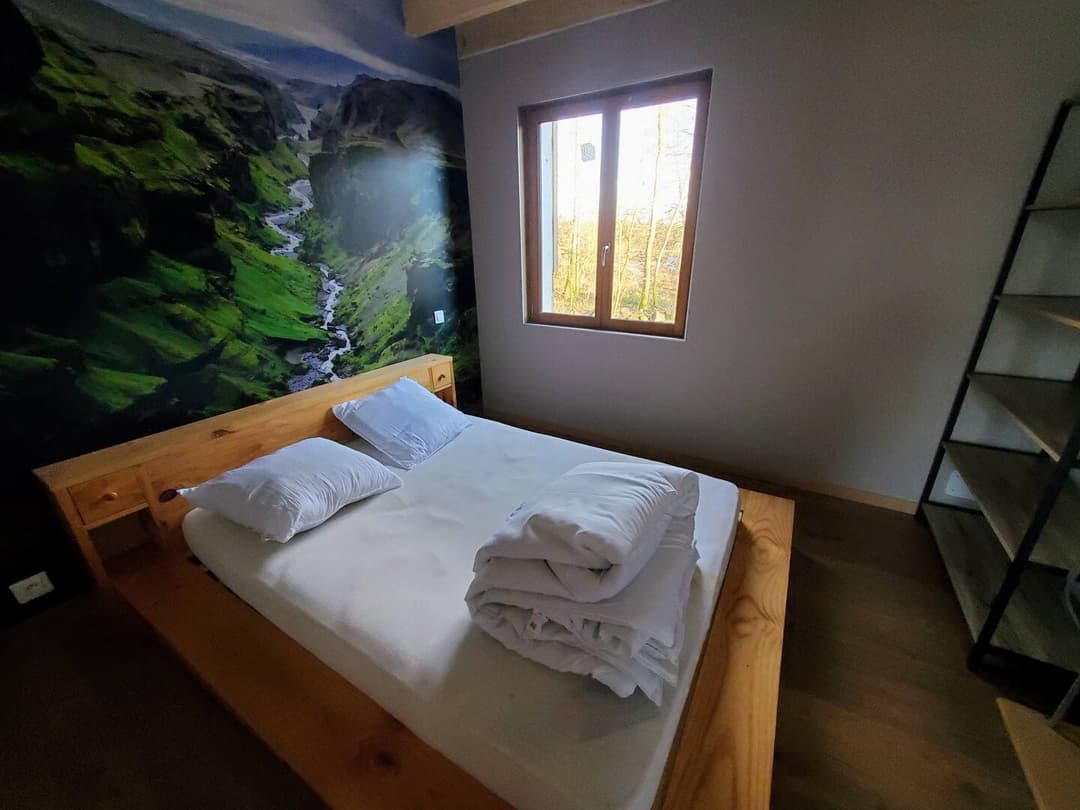 Gîte et son étang à côté des chevaux 