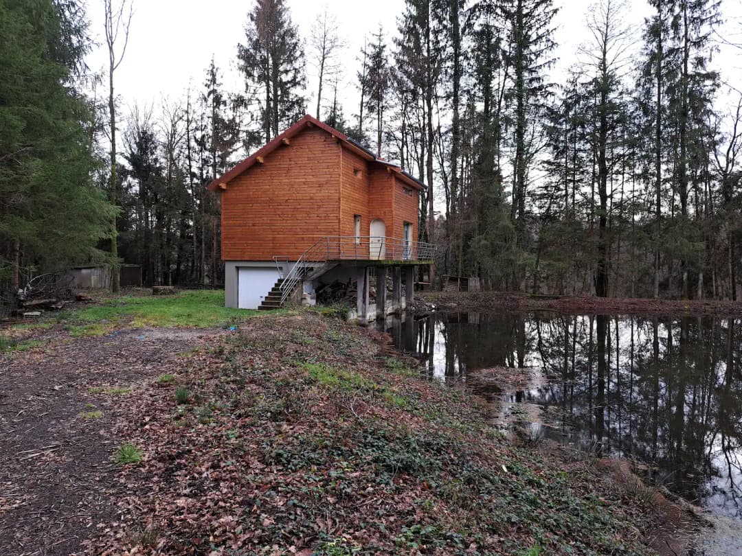 Gîte et son étang à côté des chevaux 