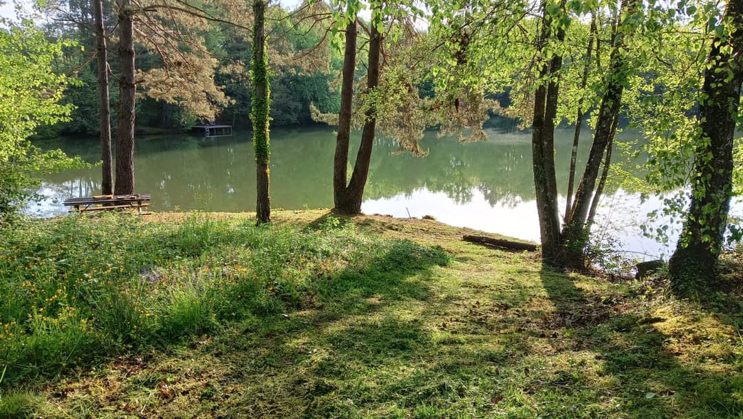 Joli chalet-terrasse avec son étang sauvage en Saône et Loire 