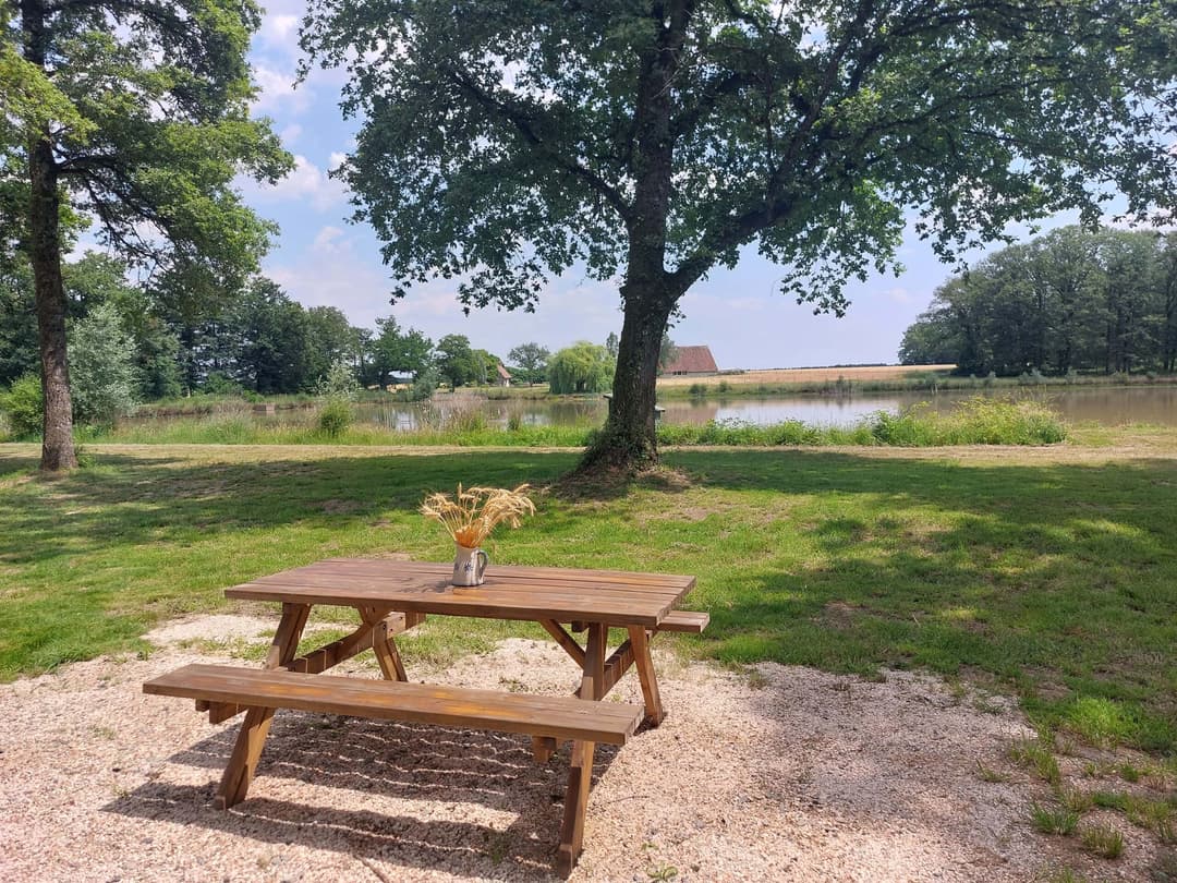 Magnifique étang de pêche avec gîtes au cœur de la Touraine 
