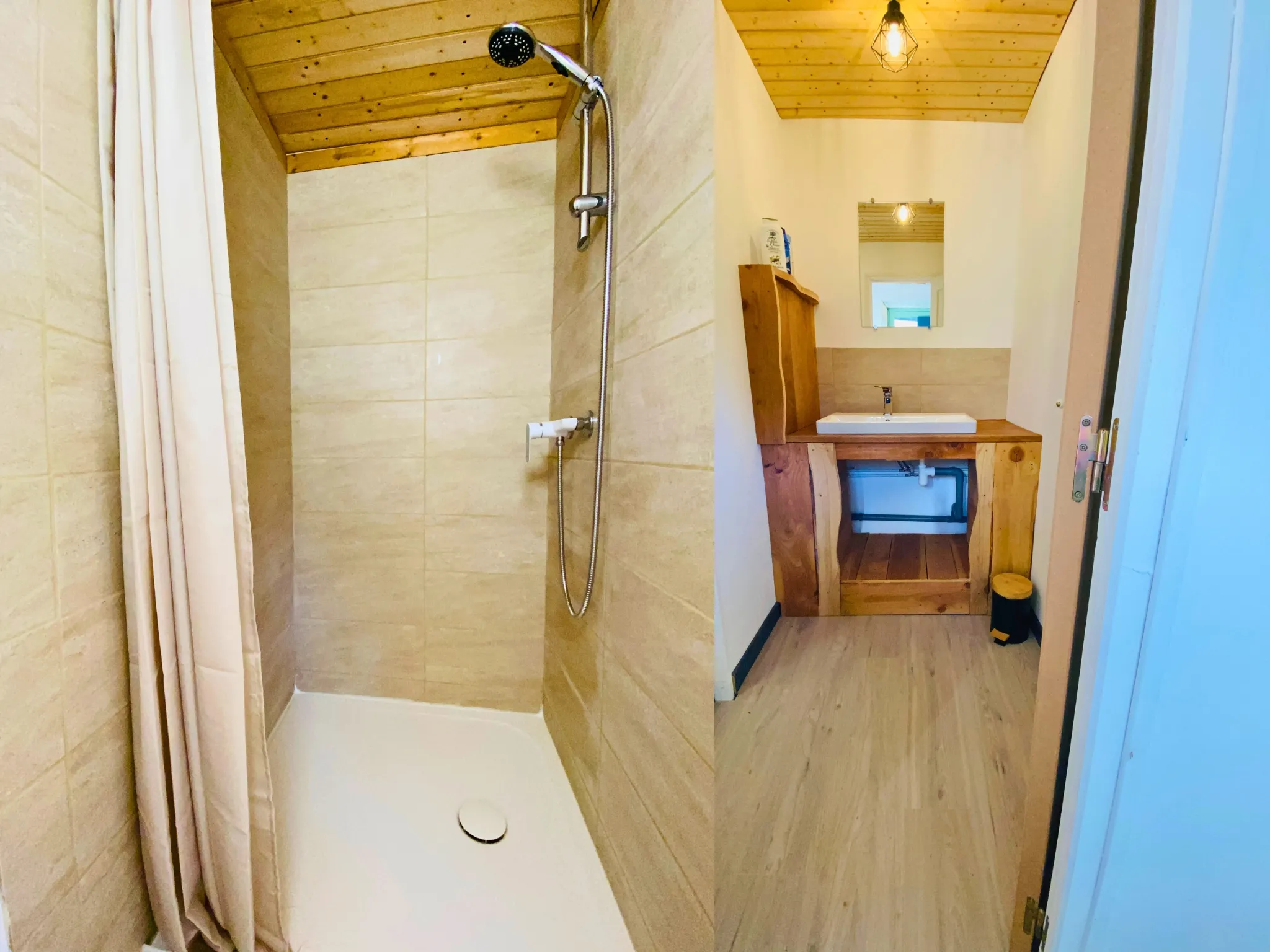 Cabana by a fishing pond in the middle of the forest