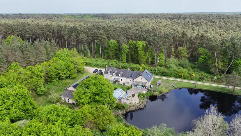 Pêche sur étang sauvage de 3 000 m² et logement en chambre d'hôte à 30 min de Tours