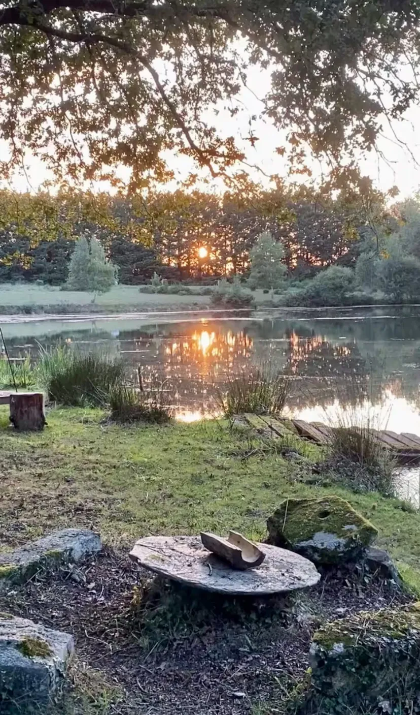 Location vacances à côté de Nantes, chalet 4 personnes au bord d'un étang privé avec des animaux