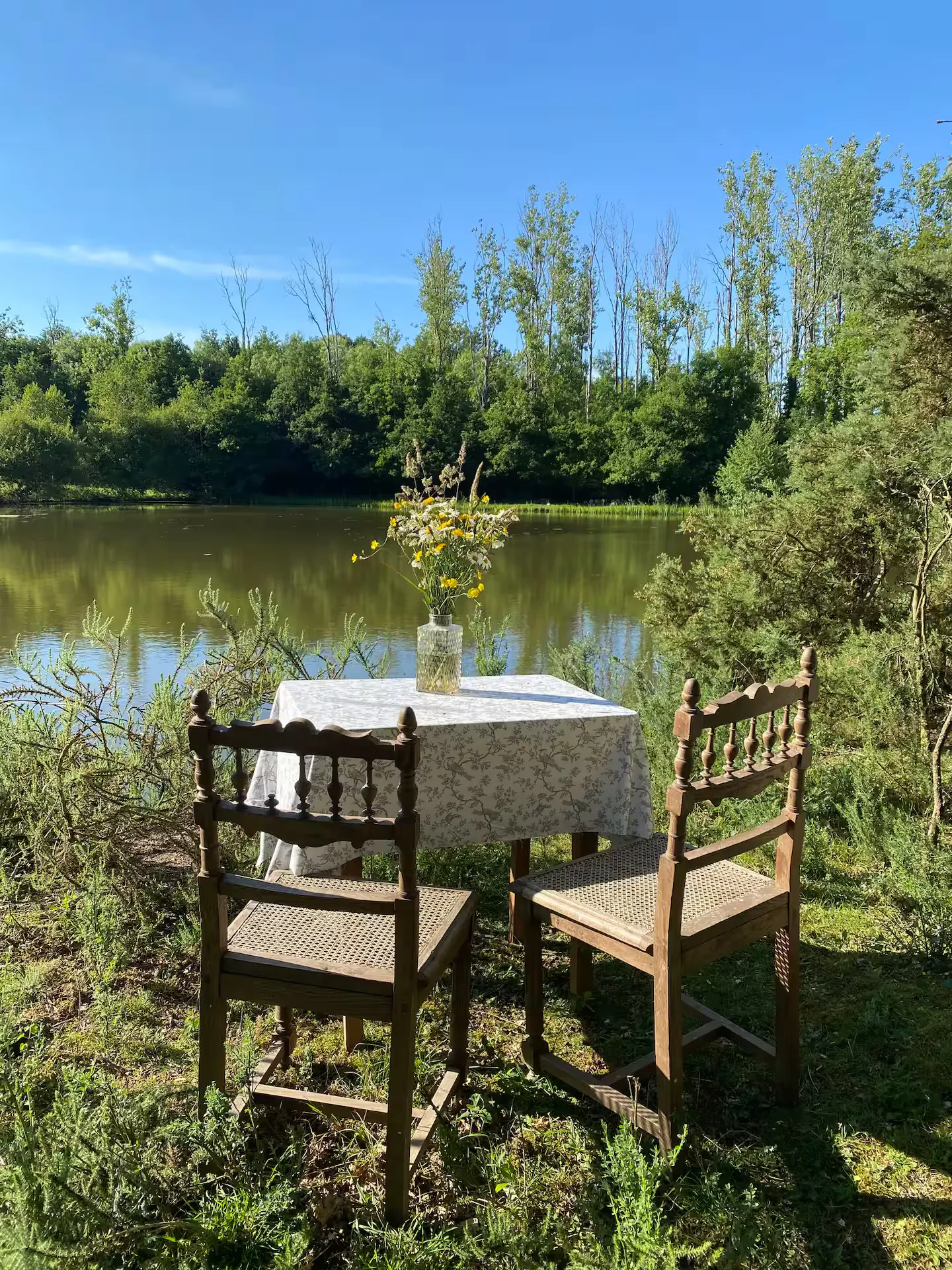 Chalet en bois au bord d’un étang pour deux personnes – Pays de la Loire - Avec des animaux
