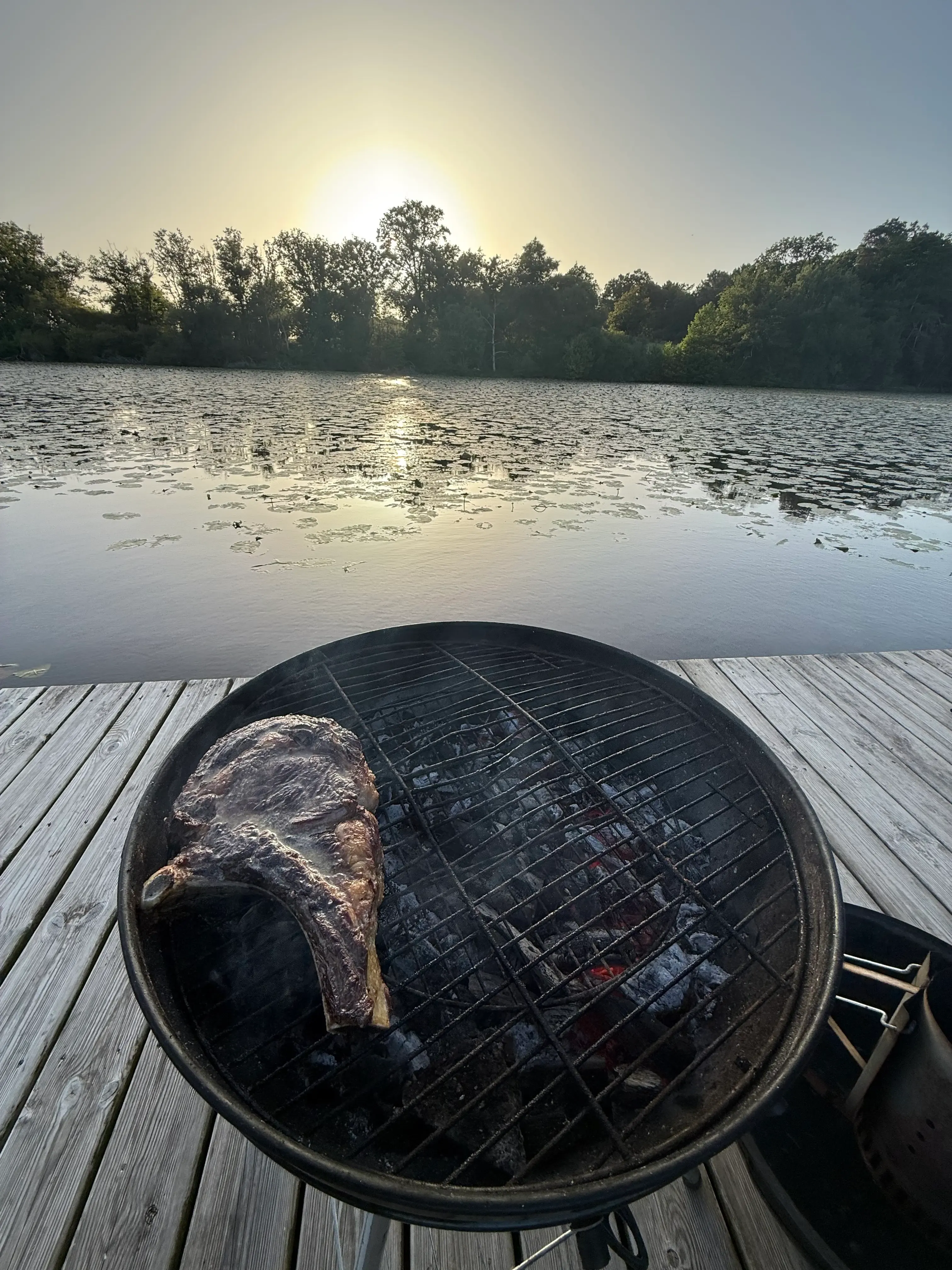 Etang de 21ha avec une cabane flottante, accès en barque sur le domaine, pêche en Bretagne