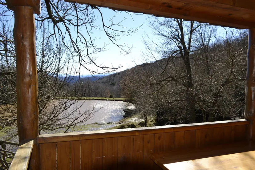 Chalet en bois et pêche au milieu des cerfs sur un domaine de 300 ha à 2h30 de Montpellier