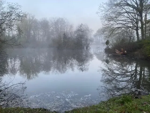 Emplacement camping-car sur étang de pêche privé de 8000m² à 1h30 de Clermont-Ferrand