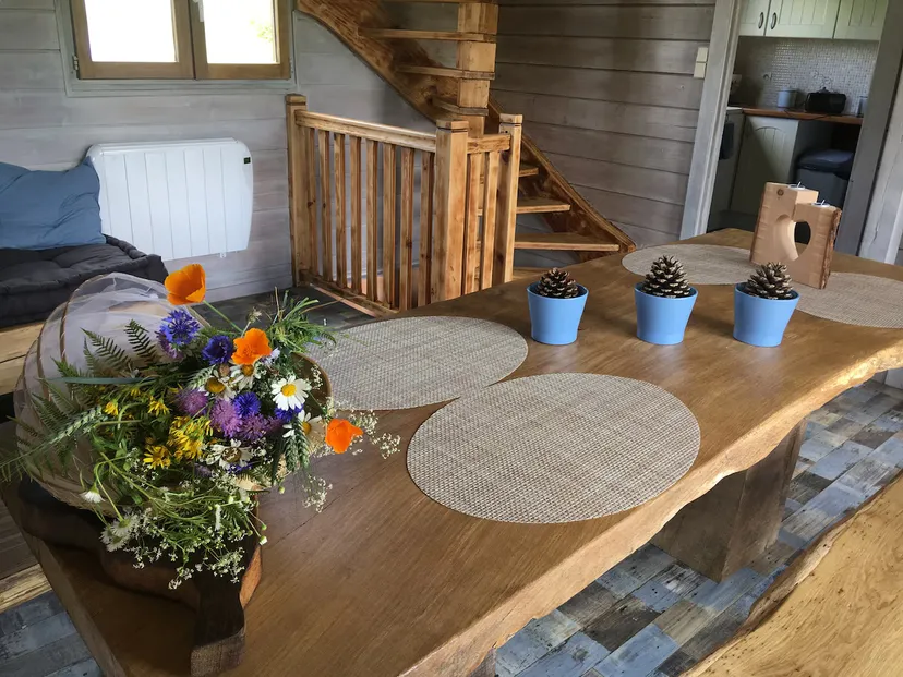 Chalet forestier avec piscine au bord de l'eau, proche de nancy