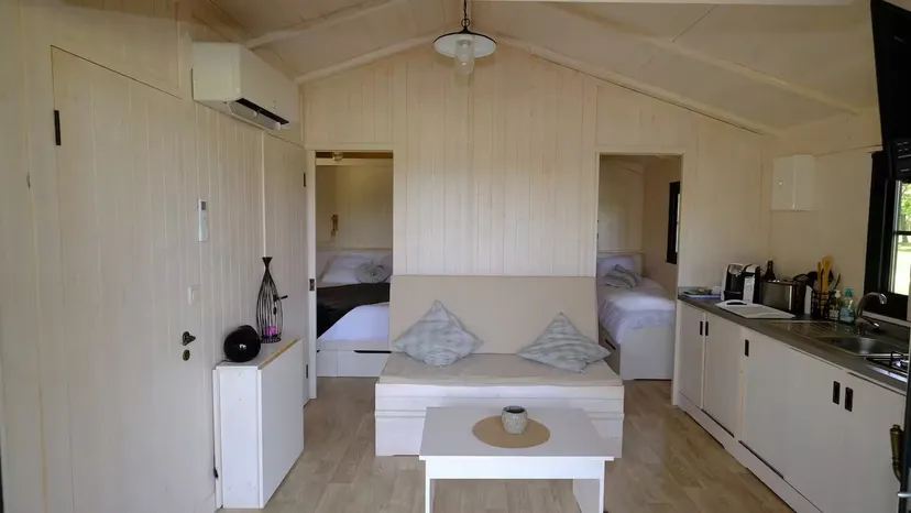 Chalet 4/6 personnes sur pilotis avec étang de 3 ha