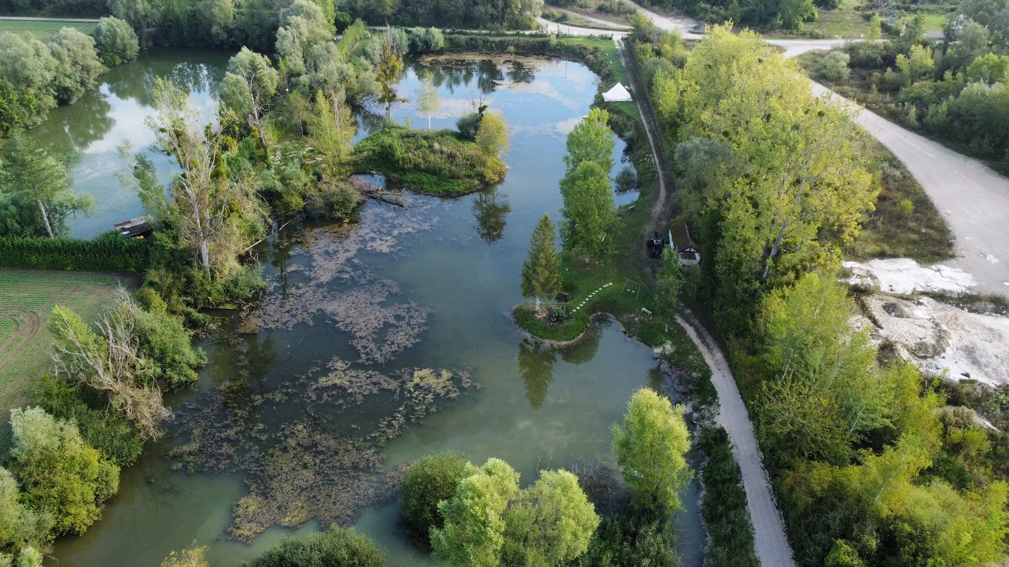 Étang avec yourte aménagée et forte population de poissons !
