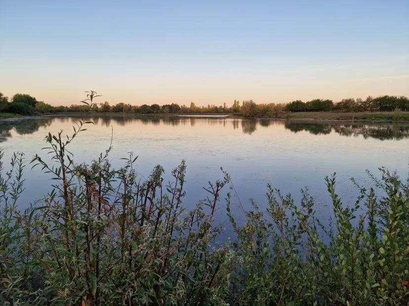 Private pond by day with launch near Auxerre – Yonne