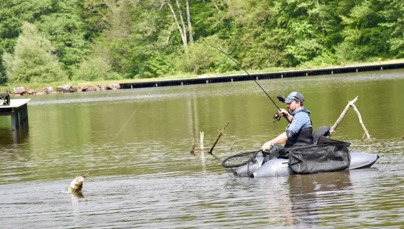 Fishing cabin 1 by a private pond of 9.88 ac in Franche-Comté