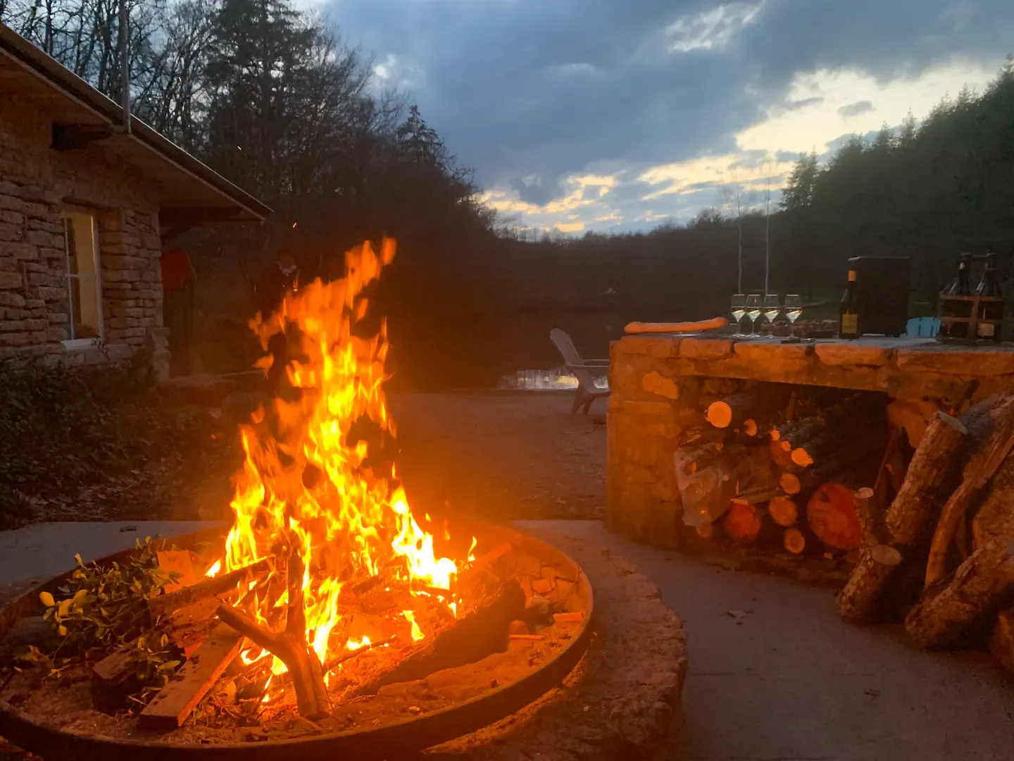 Chalet 12 personnes sur un étang pour la pêche