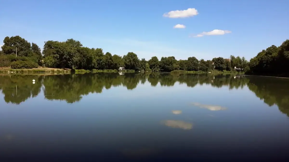 Pêcher et camper au bord d'un étang privé de 9ha avec location de barque ou canoë