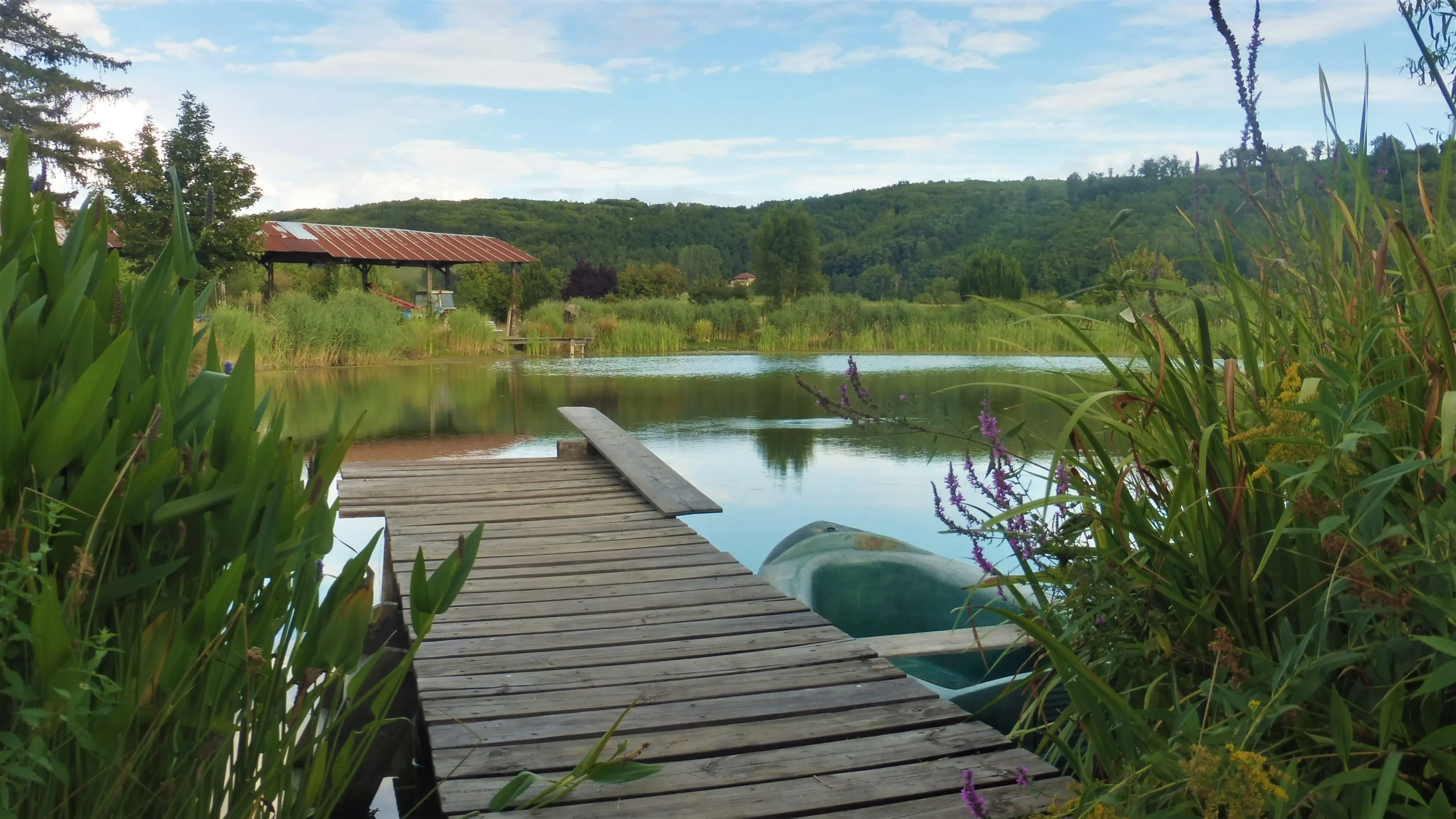Location d'un étang avec sa cabane en bois à 1h de Lyon