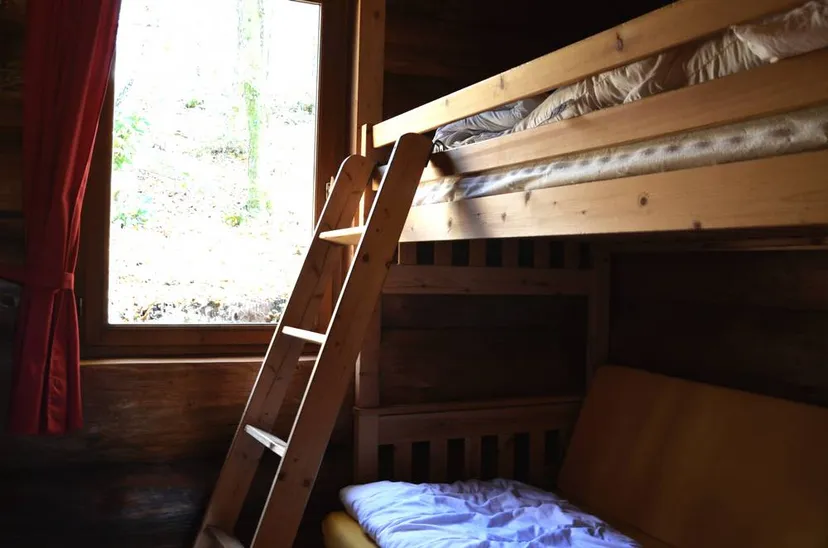 Chalet traditionnel avec vue sur un lac privé en forêt de 4 à 6 personnes