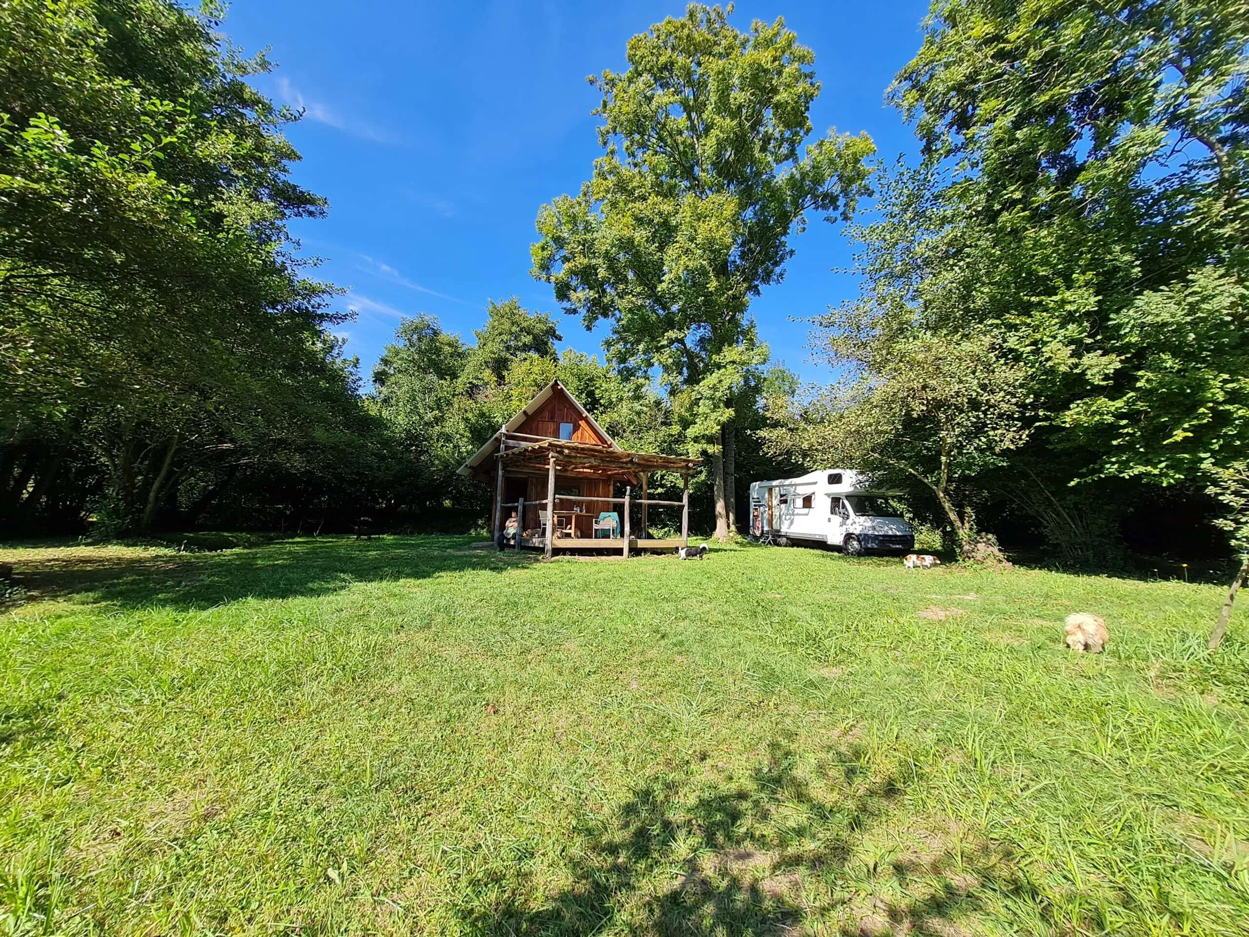 Chalet by a private pond