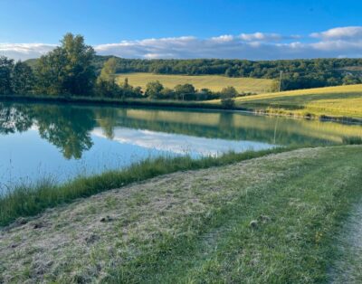 Étang d’un hectare pour camper et pêcher en No-kill dans la campagne pennoise